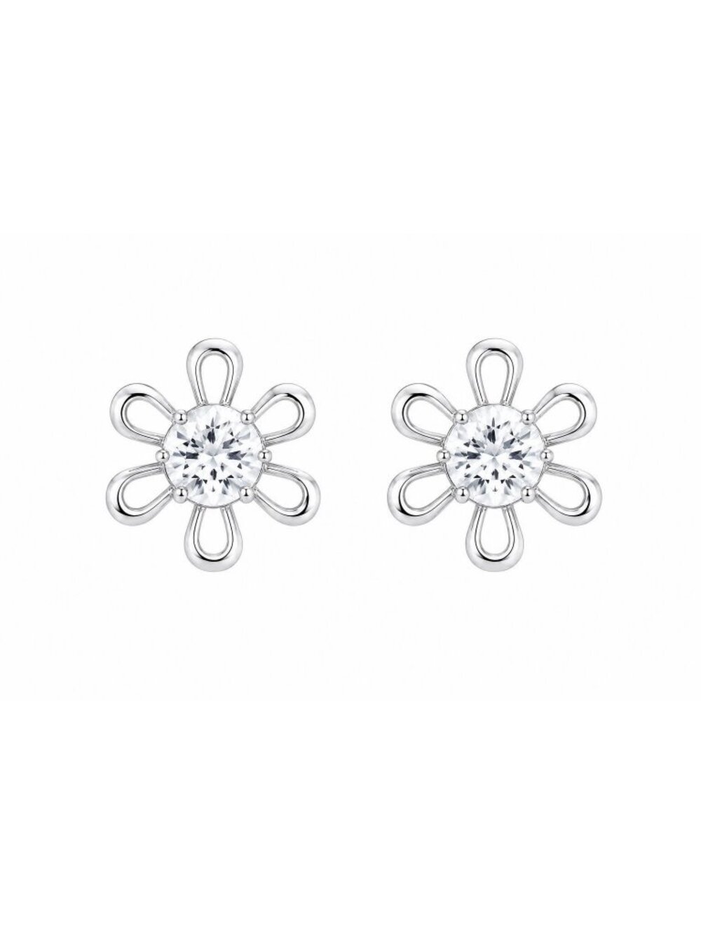 Flower Crystal Stud 0.8cm Earrings
